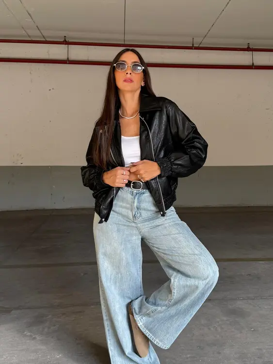 גקט/מעיל דמוי עור