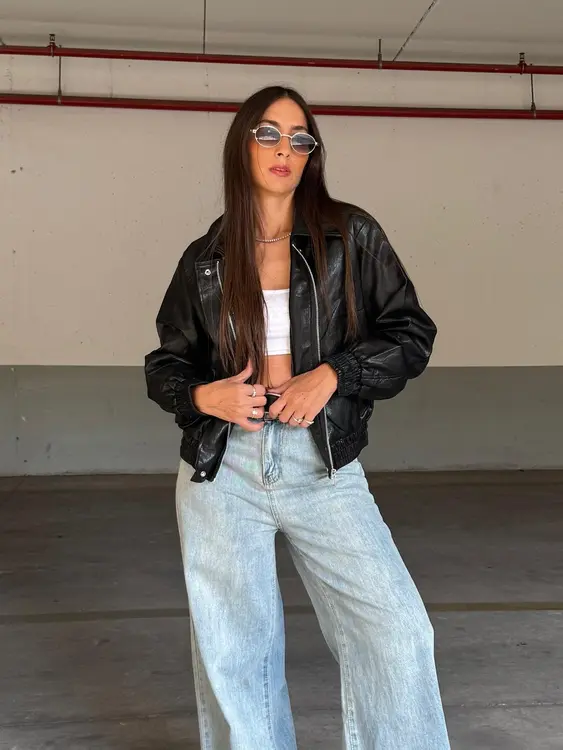 גקט/מעיל דמוי עור