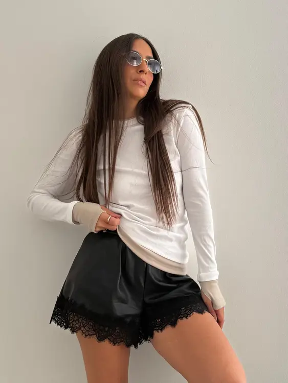 חולצת ריב כפפה שילוב