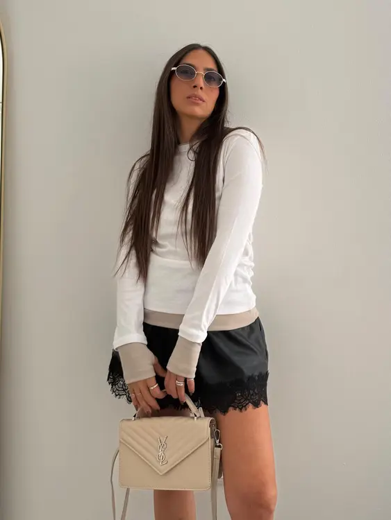 חולצת ריב כפפה שילוב