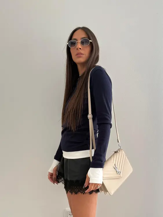 חולצת ריב כפפה שילוב