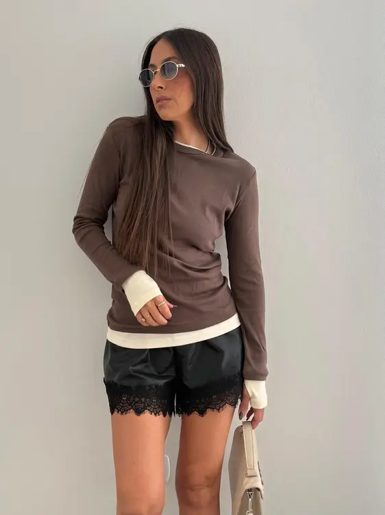 חולצת ריב כפפה שילוב