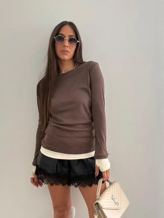 חולצת ריב כפפה שילוב