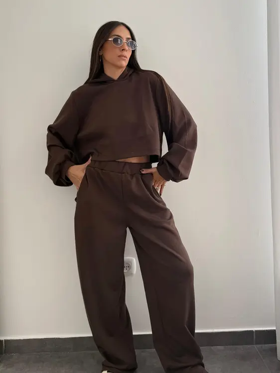 חליפת קפוצון- חום