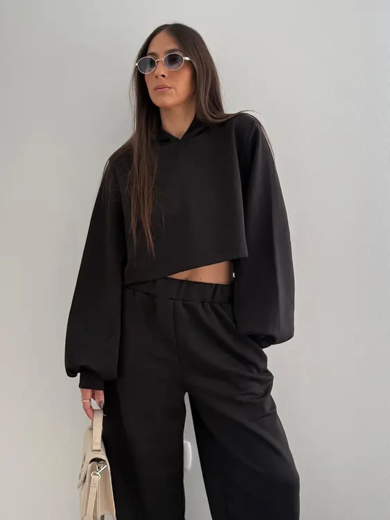 חליפת קפוצון- שחור