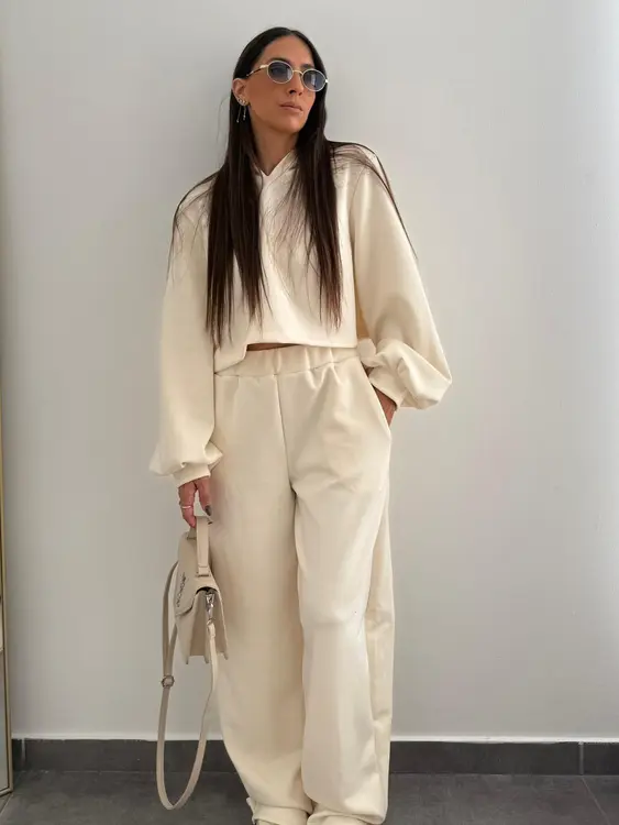 חליפת קפוצון- שמנת