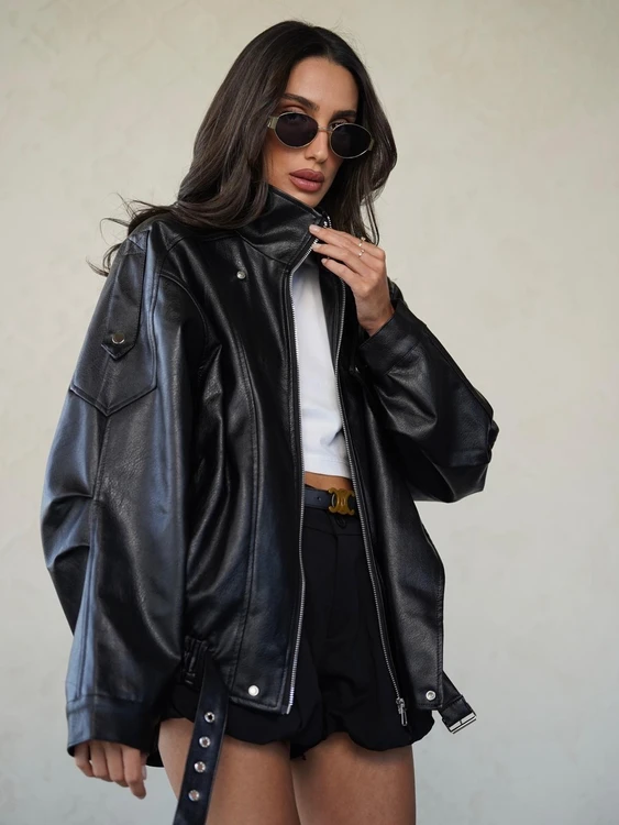 ג'קט עור אוברסייז