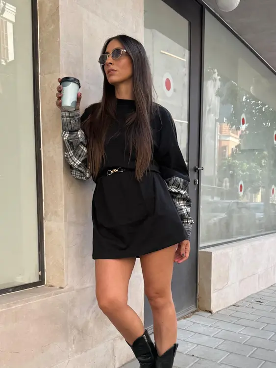 חולצת טוניקה משבצות