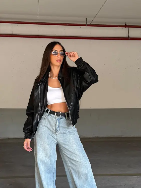 גקט/מעיל דמוי עור