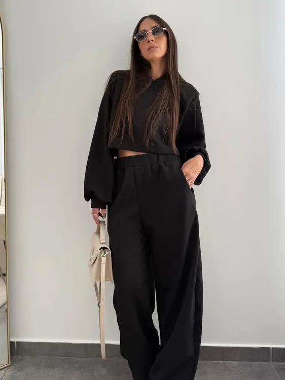 חליפת קפוצון- שחור