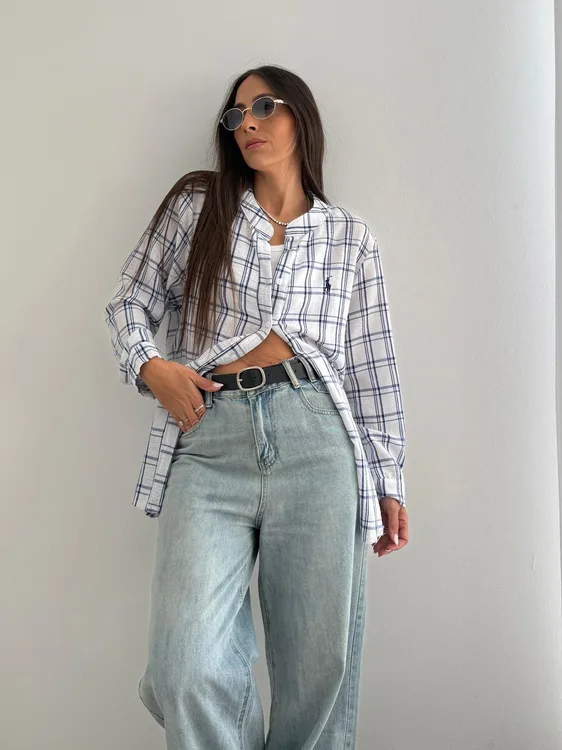 מכופתרת משובץ O/S