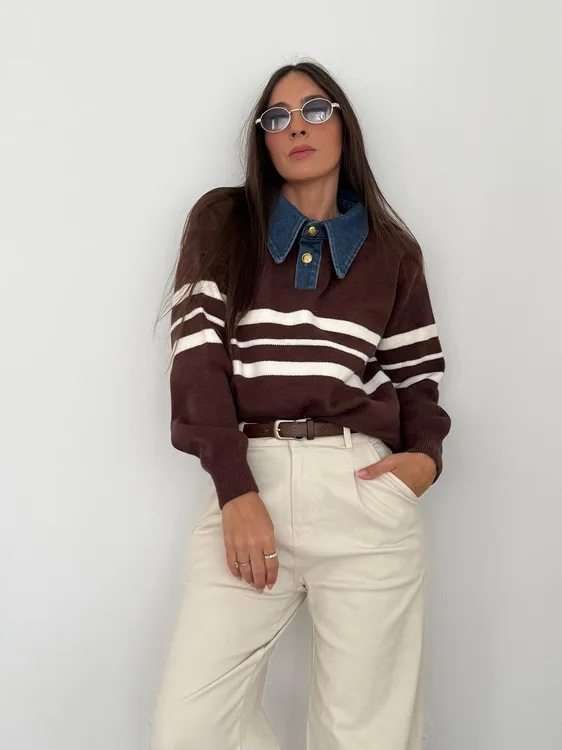 סריג שילוב ג'ינס O/S