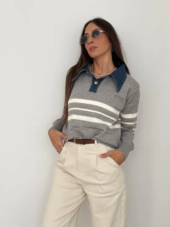 סריג שילוב ג'ינס O/S