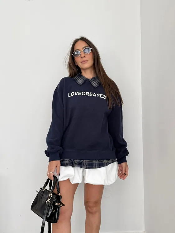 חולצת פוטר שילוב משבצות