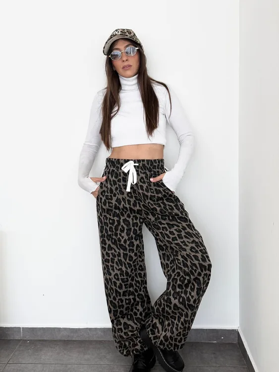 מכנס מנומר חום