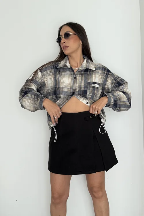 מכנס חצאית צמר שחור