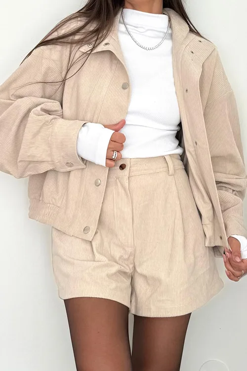 חליפת קורדרוי שמנת