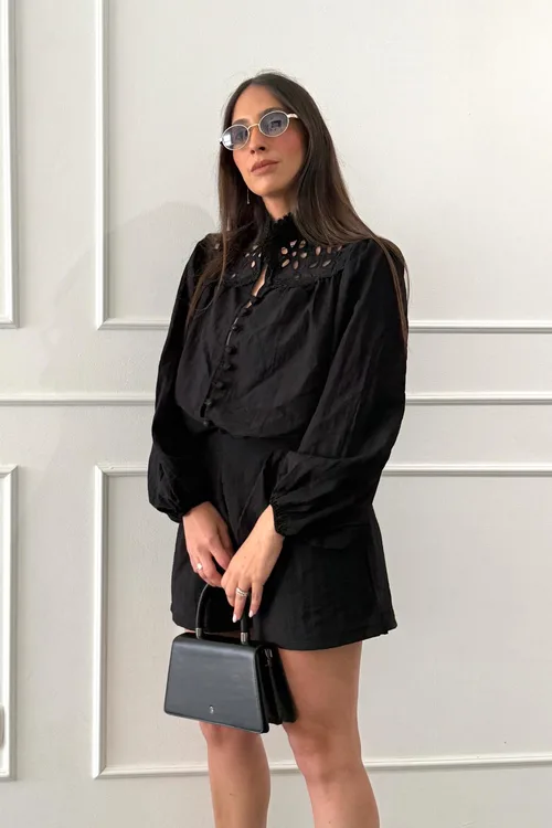 חליפה שילוב ריקמה O/S