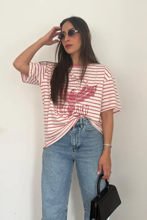 חולצת נשר ורוד