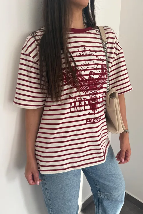 חולצת נשר בורדו